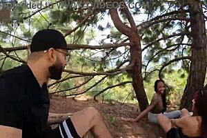 Intense Outdoor Threesome With Latina Friends After Exercise