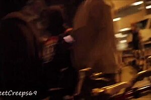 Candid Latina Babe With Perfect Ass In Seethrough Outfit