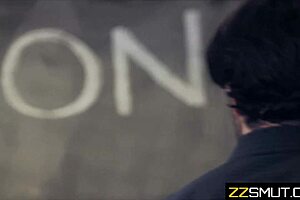 Blonde Student Gets Fucked by Teacher and Principal in Classroom