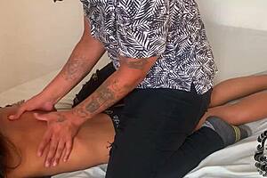 Horny stepsister moans during intense massage session!