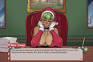 Claus secret surprise xmas hentai game ep 5 femboy cum all over santa elf cute face