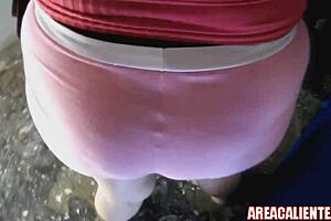 This is homemade porn of a hot Latina woman getting it doggy style