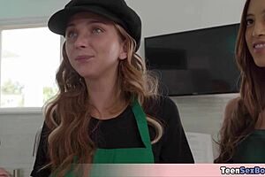 cute teen 18+s and their sexy cooking show means cooking then fucking but sometimes its just fucking