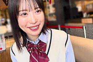 Intense love play with cute Japanese babe in uniform, hotel creampie! 🥰