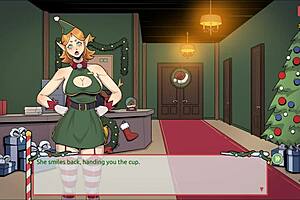 Claus secret surprise xmas hentai game ep 5 femboy cum all over santa elf cute face