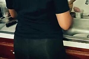 My husband films as his friend fucks me in the kitchen from behind?