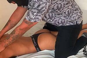 Horny stepsister moans during intense massage session!