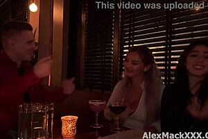 Violet Myers and Hayley Davies pick up a lucky guy for a wild share session