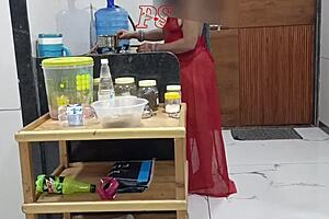 Big cocked Rohit makes hot wife soni's kitchen steamy