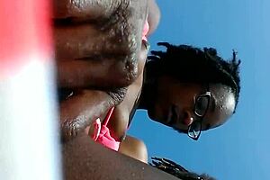 Fingering Wet Slut On Beach With Milf Group.