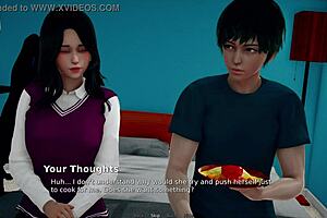 my bully is my lover, a brunette mature with big tits and ass who dominates me in this episode