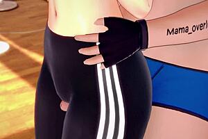 spider gwen gets tired of exercises and wants to have fun with a dick in this adult version