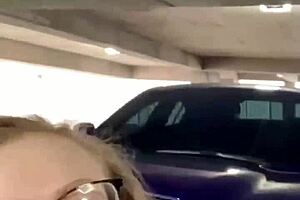 mia dior takes big black cock in the public garage.