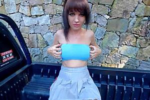 wanna see extreme squirting and double creampie in public driving?