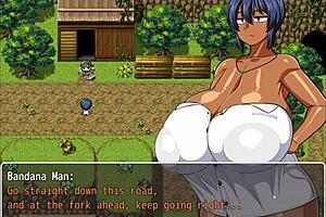 Tanned Girl Natsuki Flashes Huge Tits In Hentai Game Ep 1 To Help Captain Jerk Off