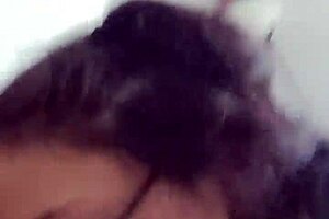 she moans, give me that sloppy blowjob on my big shemale cock, you young latina milf