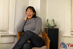 Shy Angela James humps the counter in her kitchen, reaching multiple orgasms