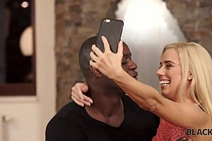 this interracial couple gets excited taking selfies and has sex