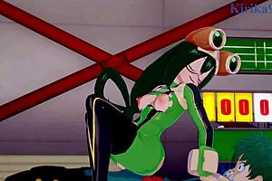 Yo, Tsuyu Asui, Mt Lady, and Izuku Midoriya go wild in intense hentai sex!