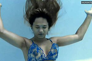 Irina Cage Nude Swimming Underwater
