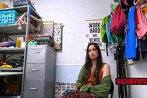 Activist Punished By Loss Prevention Officer - Angelina Moon Mike Mancini