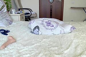 Cute Girl Bent Over Fucking Big Toy in Pussy Doggystyle