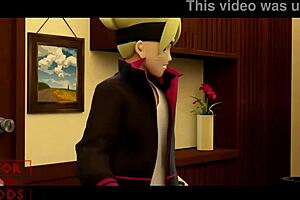 Hinata sleeps through intense anal action with monster cock