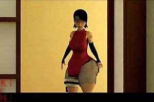 Hinata sleeps through intense anal action with monster cock