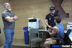 Yo, check this disciplinary adjustment with a fake cop and stepdad in a hot 3some! 🔥