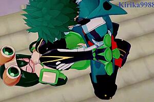 Yo, Tsuyu Asui, Mt Lady, and Izuku Midoriya go wild in intense hentai sex!