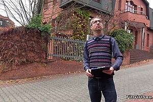 flexible fitness hottie drills geeky guy in steamy gym session