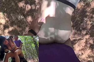i feel karol smith sexy mexican fucking a fan in the forest and cumming inside me