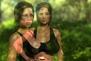 crazy step sister swims naked in forest and gets caught in 3d hentai