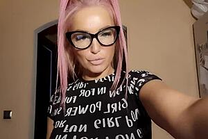 Mistress gives fuck instructions to shaved russian