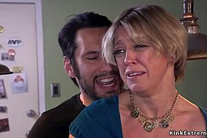 Grown dude feels the rough anal fuck with a milf slave