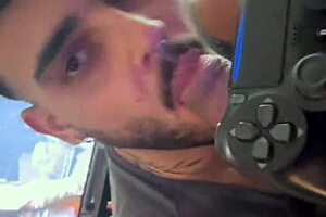 He Sucks The Well-Endowed Guy While Playing Video Game Part 2