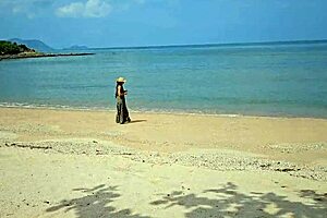 long dress no panties flashing on public beach