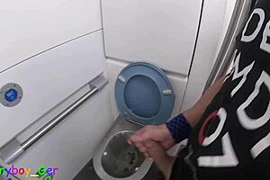 I Slam My Hot Cock in Toilet Jerk Off on Moving Train