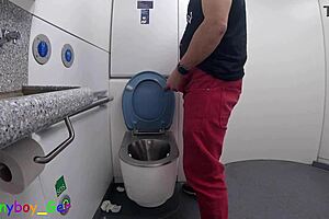 I Slam My Hot Cock in Toilet Jerk Off on Moving Train