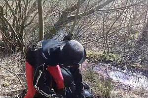 i-i got into this rich german femdom mud scene with rubber and latex outdoors!