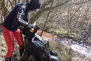 i-i got into this rich german femdom mud scene with rubber and latex outdoors!