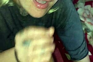 She sucks until I explode on her pretty face