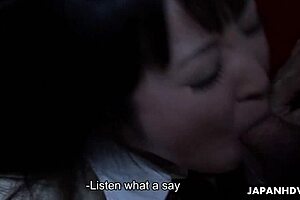 yo, this asian chick is sucking hard on a fat dong in wild action