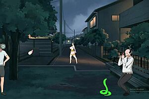 The shameless MILF shows off her big tits and ass in an exhibitionist display.