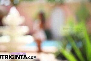 Beautiful Putri Cinta Shows Wet Pussy On Pool