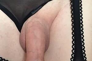 Misr4 - Tranny Close-Up Cumshot in Stockings and Panties