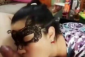 i give a blowjob with a mask on, deepthroat style