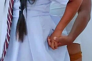 Teen couple engages in intense asian sex, reaching orgasm with creampie. Balloon pops during passionate 3d amateurs scene.