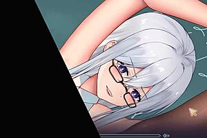 Hentai game features hot milf taking big cock with cum in mouth