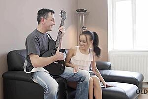 Old4k Old Guitarist And Adorable Euro Brunette Have Sex On The Sofa